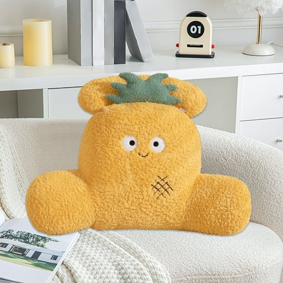 chaungfeng Cute Fruits Reading Pillow 21.65in, Plush Reading Pillow Back Rest Pillow with Arms TV Relax Sitting Pillow Office Pillow, for Reading,Relaxing,Watching TV,Gaming,Work