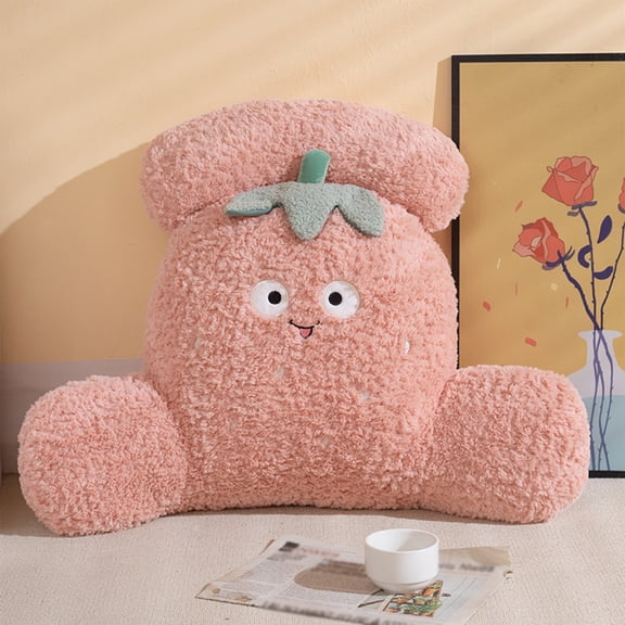 chaungfeng Cute Fruits Reading Pillow 21.65in, Plush Reading Pillow Back Rest Pillow with Arms TV Relax Sitting Pillow Office Pillow, for Reading,Relaxing,Watching TV,Gaming,Work