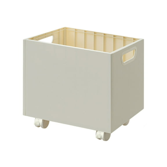 chaungfeng Under Desk Storage Box, Removable A4 File Organizer Plastic Book Basket with Wheels, Sturdy and Durable, for Home Office, Rolling Cart, (12.59"x9.44"x9.84", White)