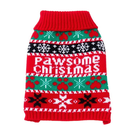 chaungfeng Dog Christmas Sweater, Knitted Elastic Pet Cat Dog Clothing, for Winter Warmth, Holiday Party, Pet Fashion