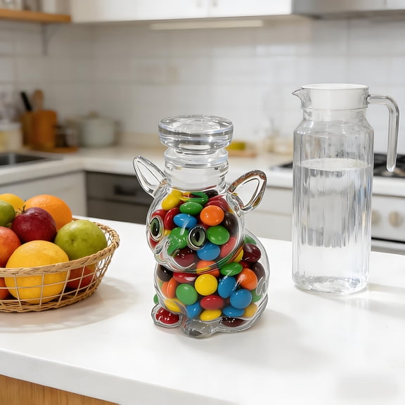 chaungfeng Dog-Shaped Candy Jar, Airtight Snack Storage Container with Lid, for Kitchen Counter, Coffee Pod Storage