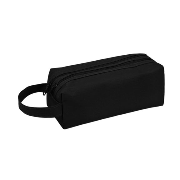 chaungfeng Double Layer Fabric Hand Stationery Bag with Double Drawstrings, Zipper Pen Bag, Big Capacity Aesthetic Pen Organizer, Back to College Stationary,Simple Style