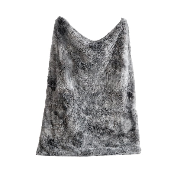 chaungfeng Double-sided Thicken Faux Fur Throw Blanket, Gray Soft 39"x59" Fluffy Bed Blanket, Cozy Shaggy Plush Decorative Couch Throw, Furry Fuzzy Lap Blanket for Women Men Gift