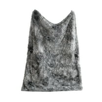 chaungfeng Double-sided Thicken Faux Fur Throw Blanket, Gray Soft 39"x59" Fluffy Bed Blanket, Cozy Shaggy Plush Decorative Couch Throw, Furry Fuzzy Lap Blanket for Women Men Gift