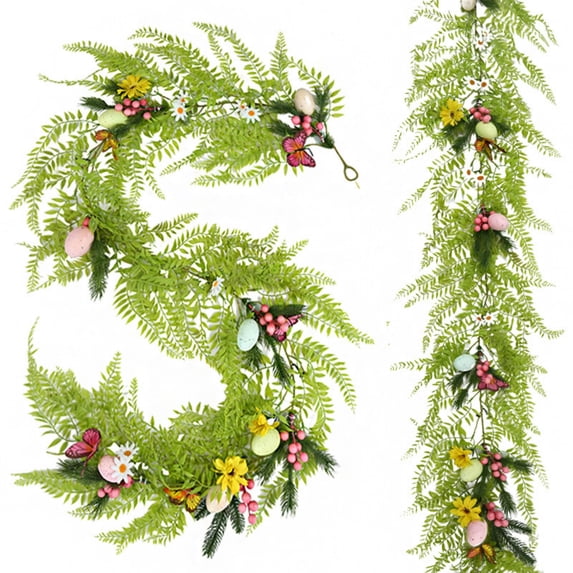 chaungfeng Easter Garland | 6.56 Ft Easter Egg Decoration | Party Garland for Spring Party Garden Wedding Home Mantel Staircase Fireplace Celebration