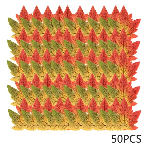 chaungfeng Fall Leaves Fake Artificial Maple Leaf Leaves for Table Home Crafts, Fall Party Wedding Halloween Autumn Thanksgiving Table Decorations Indoor 50pcs Red