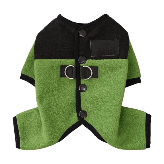 chaungfeng Fall Winter Four-Legged Pet Jumpsuit - Sporty Fleece Dog Cat Outfit, Harness-Ready Warm Coat for Hairless Cat Small Dogs