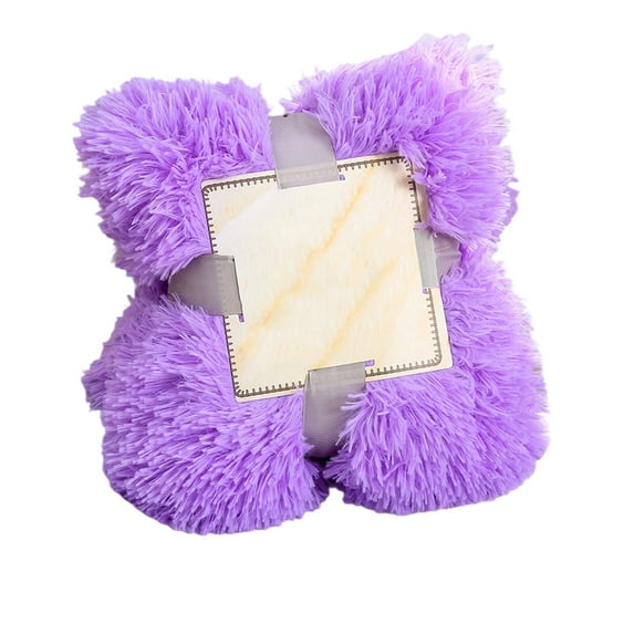 chaungfeng Faux Fur Throw Blanket, Purple Soft 51"x63" Fluffy Bed Blanket, Cozy Shaggy Plush Decorative Couch Throw, Cute Furry Fuzzy Lap Blanket for Women Men Gift Purple