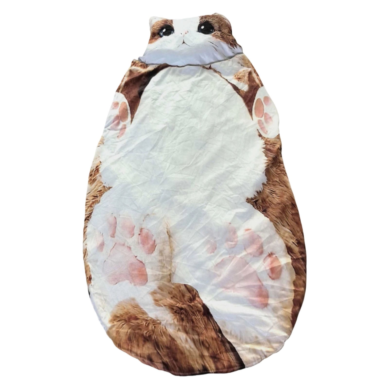 chaungfeng Fluffy Plush Cat Shaped Sleeping Bag for Adults, Adorable Cats Envelope Sleeping Bags, Washable Warm Blanket for Camping and Home Lounging, 68.9x31.5 Inch
