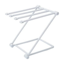 chaungfeng Folding Storage Rack, 4 Arms Lightweight Compact Drying Rack Vertical Kitchen Organizer, for Towels, Dishcloth, Countertop Space Saving (6.3"x7.3"x10")