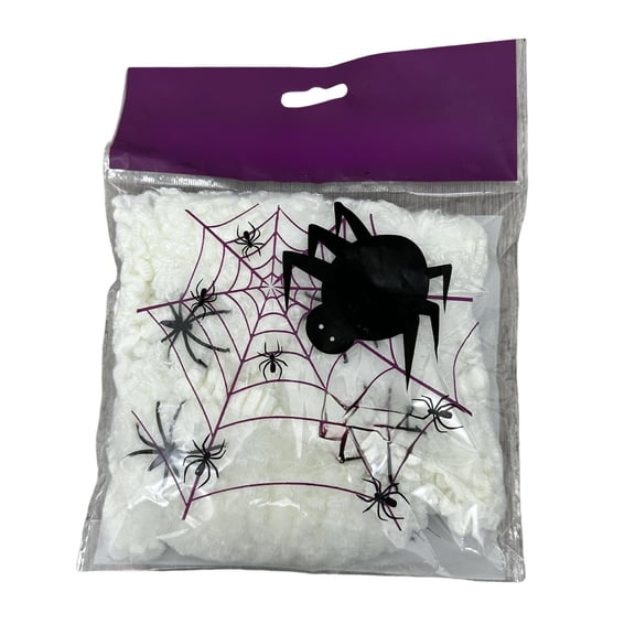 chaungfeng Glow-in-the-Dark Halloween Cobwebs, Luminous Spider Web Decor with 4 Spiders, for House, Yard, Indoor Outdoor Party