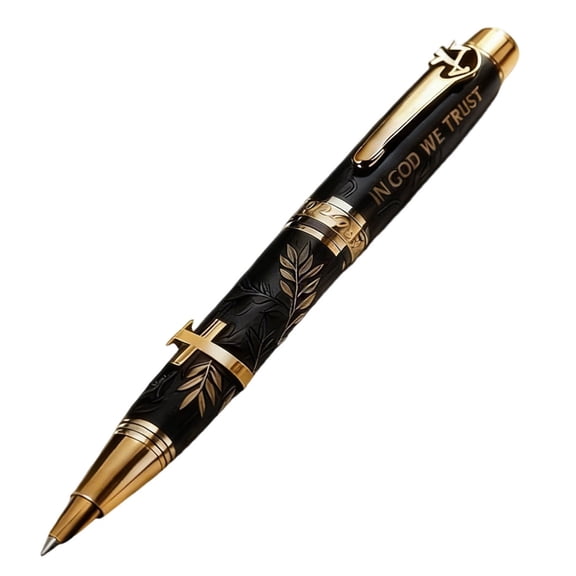 chaungfeng Gods Blessing Bible Commemorative Pen, Christian Gift Pen with Scripture Engraving, Cross Design, Inspirational Religious Writing Pen for Office, Religious Believers (1 Pcs)