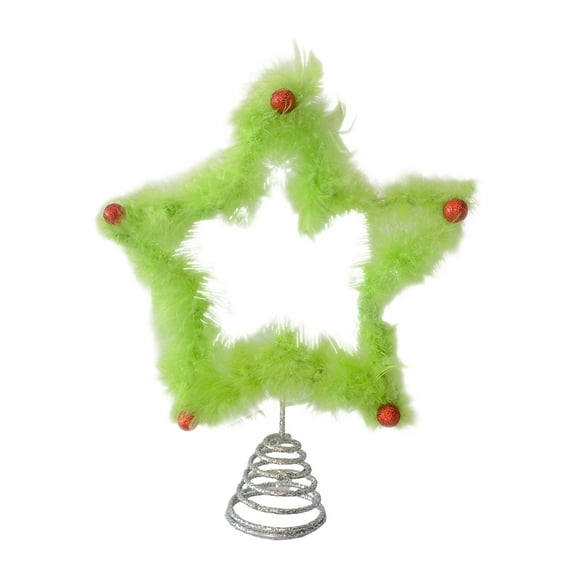chaungfeng Green Christmas Tree Topper, Star Shaped Decoration, for Holiday Display, Tree Decor, Festive Party, 7.9x9.8 Inch