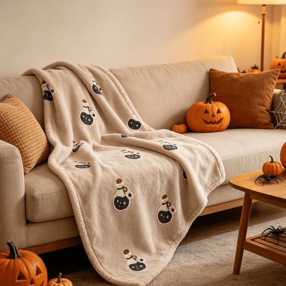 chaungfeng Halloween Blanket - Halloween Throw Blankets for Women - Flannel Fleece Blankets for Bedroom Living Room Couch Sofa Bed Chair Decor, Halloween Decorations Blanket 27x39in