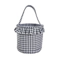 thumbnail image 1 of chaungfeng Halloween Woven Checkered Basket with Tassel Decor - Rustic Handheld Harvest Basket for Fall Home Decor, Party Display & Seasonal Arrangements (8.85"x9.25"), 1 of 6