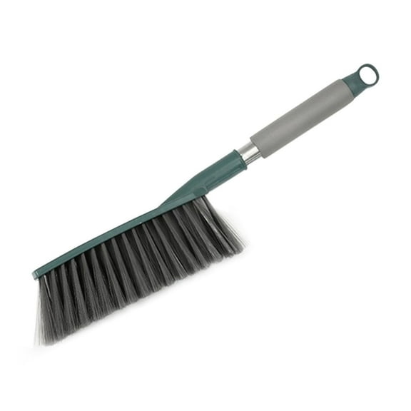 chaungfeng Hand Broom, 15.7 inch Large Counter Duster, Stiff Plastic Bristle Brush with Long Handle, Sweep for Furniture, Floor, Bench, Carpet, Woodworking, Patio, Home, Shop(Green)