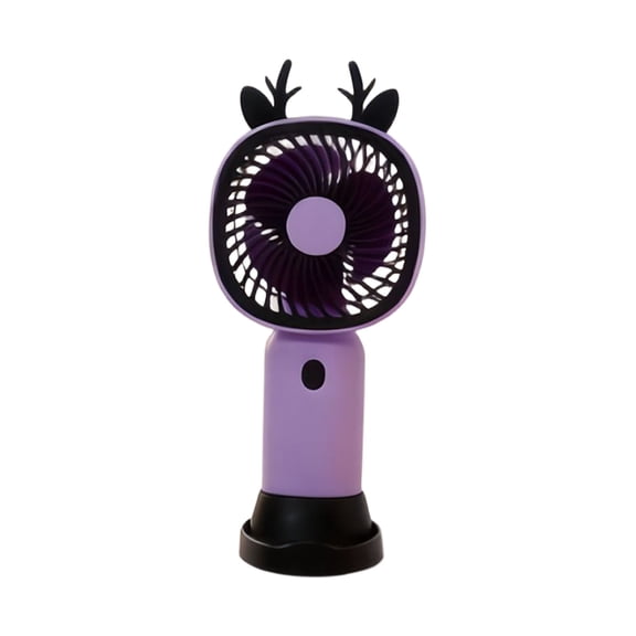 chaungfeng Handheld Fan Mini Handheld Fan, Cute Cartoon Animal Fans USB Rechargeable Mini Fan Portable, 3x3x7in Purple