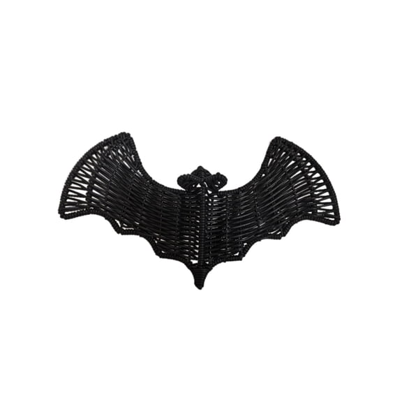 chaungfeng Hanging Halloween Bats Decorations, Black Woven Rattan Bat Ornament 11-Inch Wide, Outdoor & Indoor Decor for Porch, Tree, Yard, Lawn, Rustic Farmhouse, Halloween Party Supplies