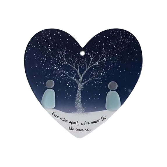 chaungfeng Heart-Shaped Sea Glass Friendship Decor, 3.15" Friendship Heart Keepsake Ornament, Christmas Tree Hanging Ornaments, Shaped by Nature & Crafted, Friendships Gifts for Friends
