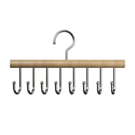 chaungfeng Jean Hangers for Closet, 8 Wood Jeans Hooks Space Saving, for Jeans/Skirts/Shorts/Belts/Ties, Closet Organizers and Storage, Multifunction Sturdy Wooden Hanger Tie Rack, 11"x6.7"