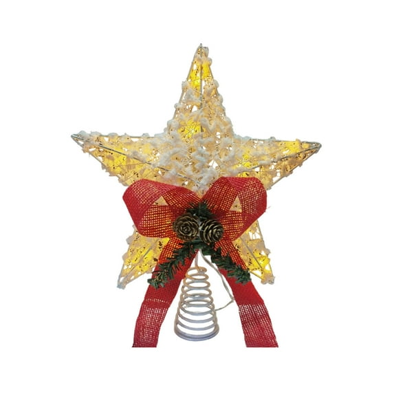 chaungfeng LED Christmas Tree Topper Lighted, 11" Star Tree Topper, Battery Operated Iron Christmas Tree Star Topper, Christmas Star Tree Topper