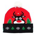 thumbnail image 1 of chaungfeng LED Santa Hat, Light Up Knitted Christmas Hat for Women Men, Warm Ear Protection Woolen Hat Winter Cap for Party, Gift, Event, Holiday, Indoor Outdoor, 1 of 6