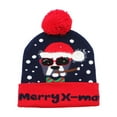 thumbnail image 1 of chaungfeng LED Santa Hat, Light Up Knitted Christmas Hat for Women Men, Warm Ear Protection Woolen Hat Winter Cap for Party, Gift, Event, Holiday, Indoor Outdoor, 1 of 6