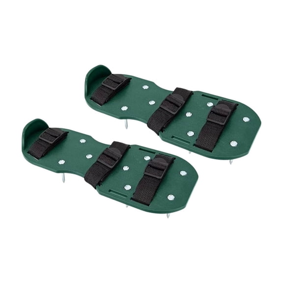 chaungfeng Lawn Aerator Shoes, Soil Aeration Shoe Pair with Spikes and Adjustable Straps and Heavy Duty Buckles One Size Fits All, 1 Pair Green