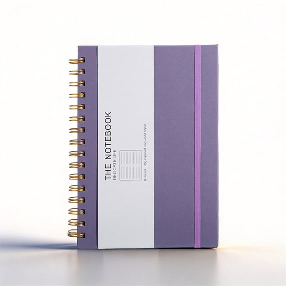 chaungfeng Lined Spiral Journal Notebook, Hardcover Spiral Journals for Women Men, 200 Pages Spiral Bound Notebook, Notebooks for Writing Note Taking Working 8.66" x 6.29" Purple