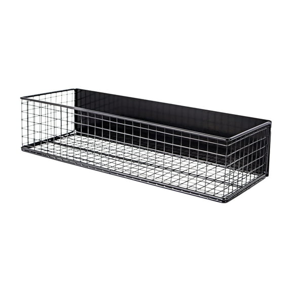 chaungfeng Magnetic Basket, Magnetic Shelf for Fridge, Magnetic Spice Rack for Refrigerator Magnetic Locker Organizer Holder for Office Kitchen Classroom Storage, Black (A)