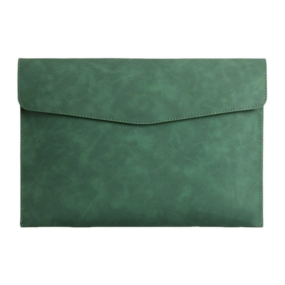 chaungfeng Magnetic Lock File Folder, Leather Document Bag, A4 Paper Organizer with Handles, for Business, Office, Commuting