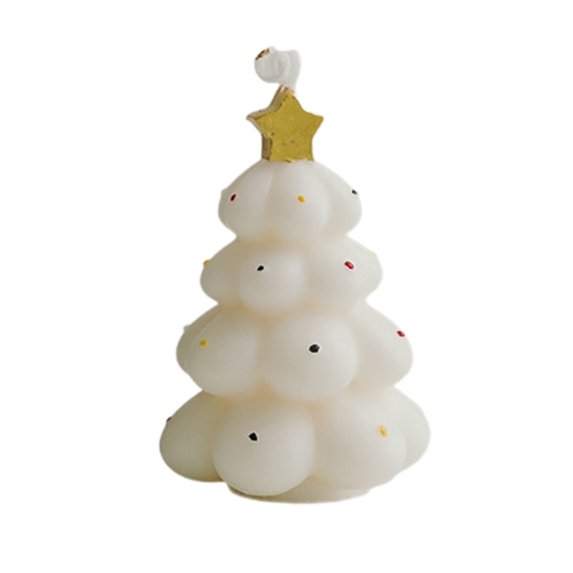 chaungfeng Mini Aromatherapy Bubble Christmas Tree Candle, Scented Tree Candle Ornament, for Home, Gift, Mantel, Desktop, Festival, Decor, 2.2"x3.4"