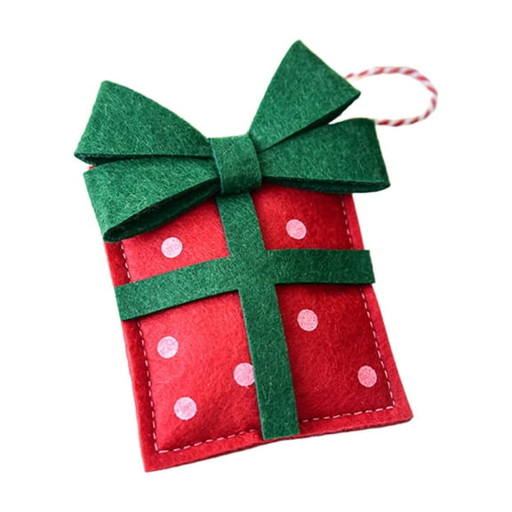 chaungfeng Mini Christmas Gift Bags Pendant, Red Non-woven Fabric Christmas Tree Ornaments, for Festive Decor, Gift Exchange, Party Display, 8x10 Inches