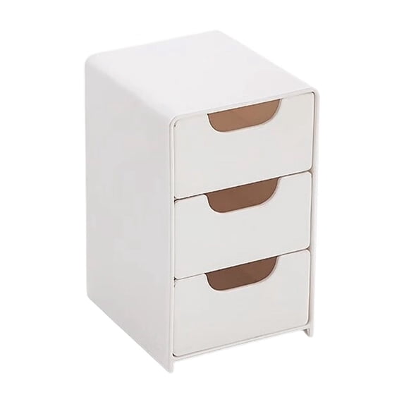 chaungfeng Mini White Plastic 3-Drawer Organizer for Hair Accessories, Jewelry & Makeup – Small Storage Box for Clips, Scrunchies, Desk & Bathroom
