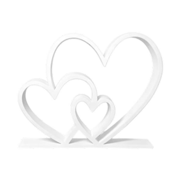 chaungfeng Modern Heart Sculpture for Living Room Decor, Heart Decoration Gift for Her and Him, for Wedding Anniversary Home Coffee Table Dining Table Centerpiece Birthday (White)