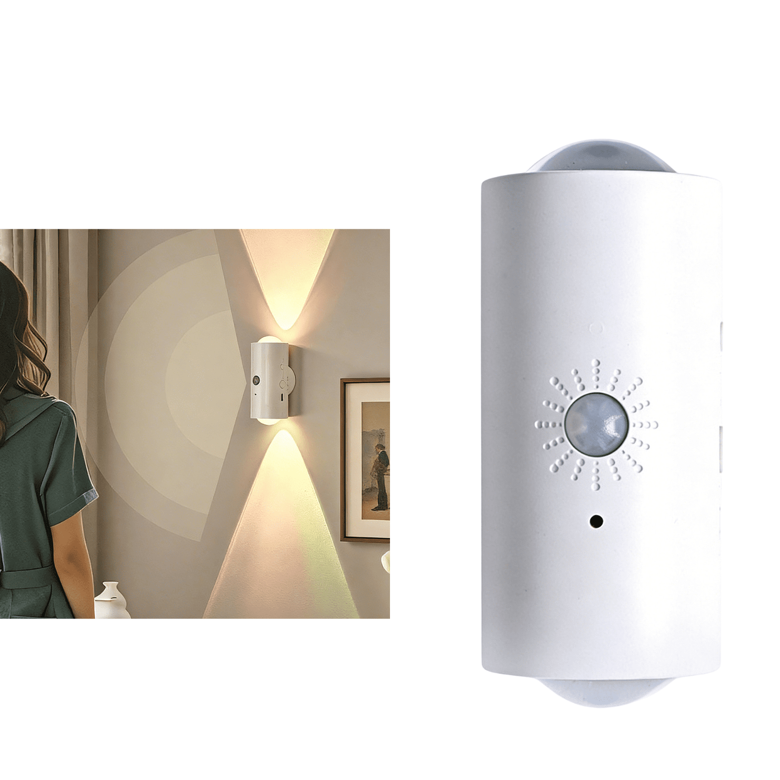chaungfeng Motion Sensor Wall Lamp, Motion Sensor Light Indoor, Smart Night Light, Rechargeable Sensor Bathroom Light, Magnetic Mount lamp for Bedroom, Bathroom, Courtyard, Livingroom