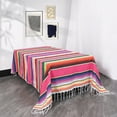 thumbnail image 1 of chaungfeng Multifunctional Woven Blanket Conditioning Blanket, Mexican Tablecloth for Wedding Party Decorations, Square Fringe Cotton Serape Blanket Bright Colors Table Cover Picnic Mat, 1 of 5