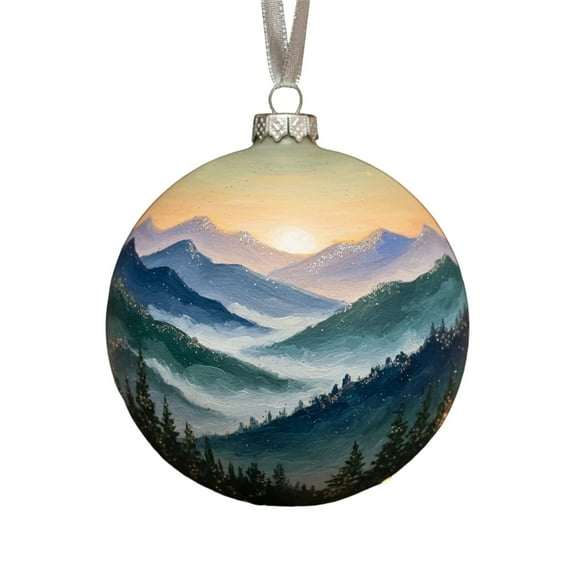 chaungfeng Natural Wonders Series Christmas Ball Pendant, 3.14 Inches Flat Acrylic Ornaments Christmas Tree Decorations for Xmas Tree, Wreath, Garland, Holiday Party Decor, Gift