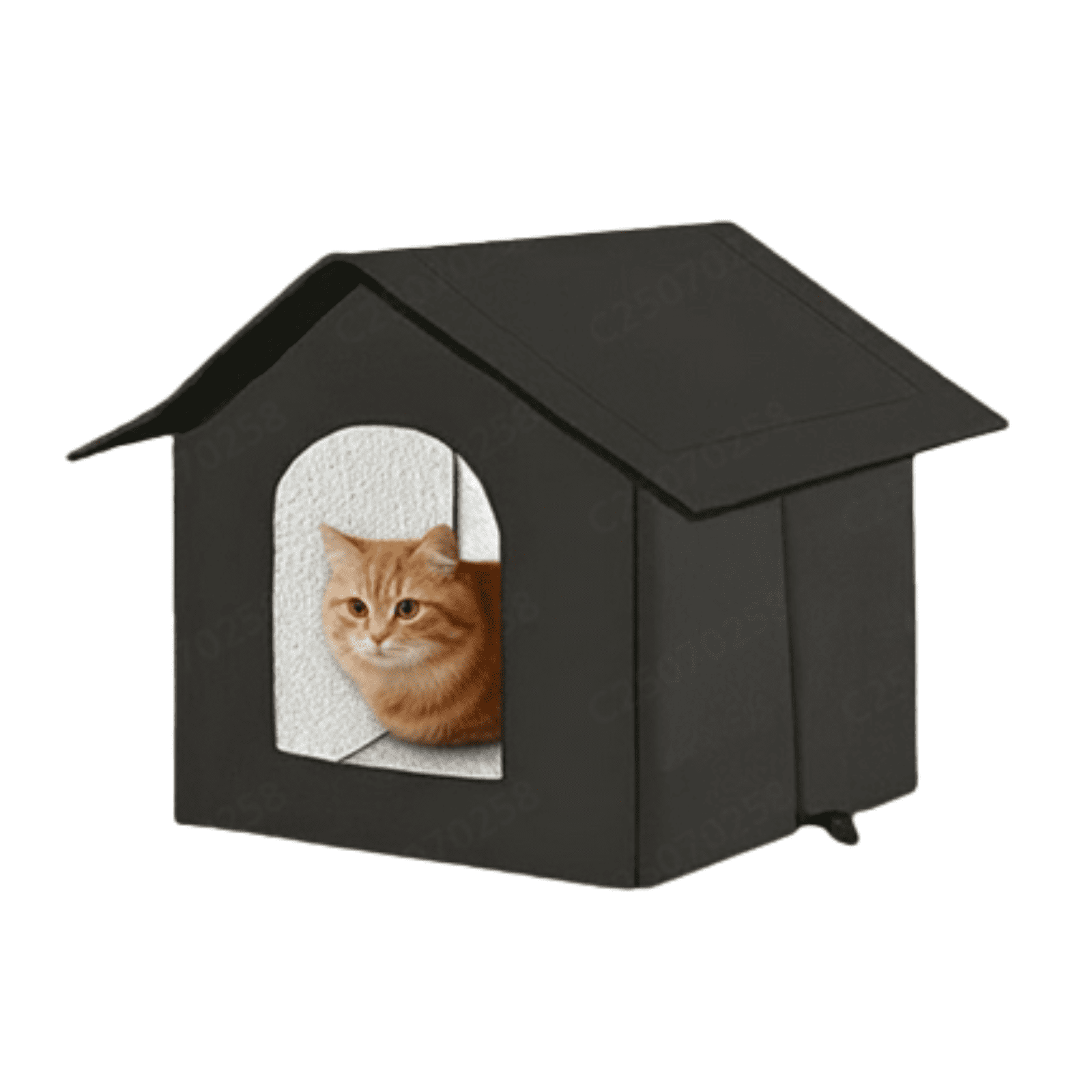 chaungfeng Outdoor Cat House Cat House for Outdoor and Indoor Use - Waterproof Shelter for Cats, Dogs, and Feral Animals (Black cat House, Medium)