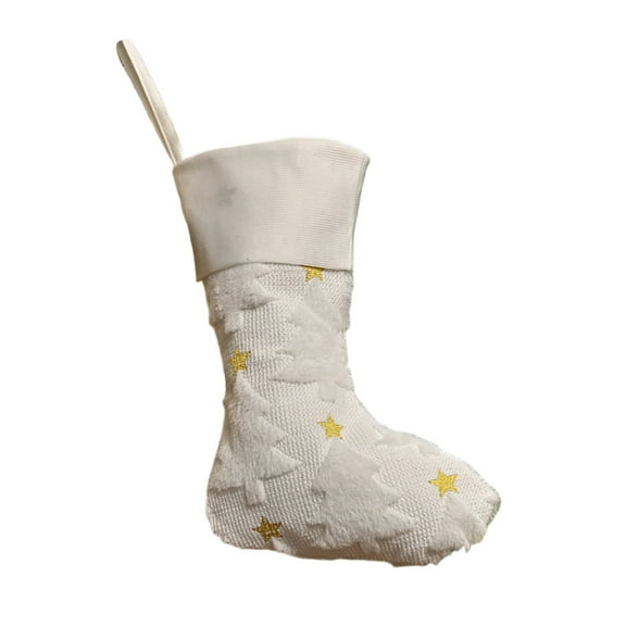 chaungfeng Oversized Christmas Stocking, Christmas Tree Patten Decorative Xmas Sock, for Fireplace Hanging, Gift Storage, Festive Display, 10.6 x15 Inches