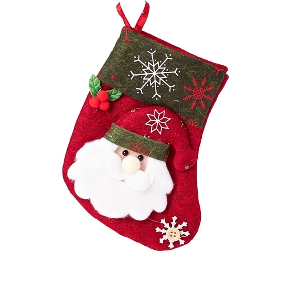 chaungfeng Personalized Christmas Stocking, 7.6" Small Christmas Stockings with Santa,Snowman,Reindeer,Dog, Festive Stockings for Mantel Decor, Candy Gift Bags for Holiday Season Decor