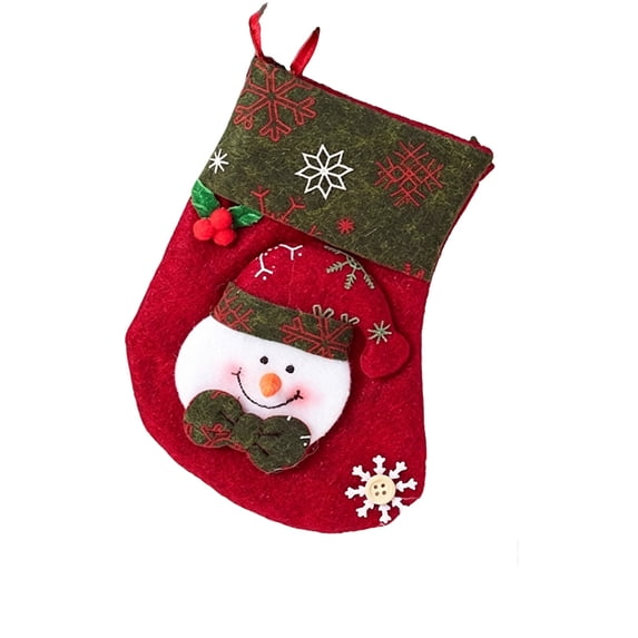 chaungfeng Personalized Christmas Stocking, 7.6" Small Christmas Stockings with Santa,Snowman,Reindeer,Dog, Festive Stockings for Mantel Decor, Candy Gift Bags for Holiday Season Decor