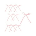 thumbnail image 1 of chaungfeng Pink 10 Pcs Stain Ribbon Bows, 3.54x3.94 Inch Twist Tie Bows for Candlestick Gift Wrapping Cake Treat Bags Craft DIY Gift Wedding Valentine's Day Birthday Party Decorations, 1 of 6
