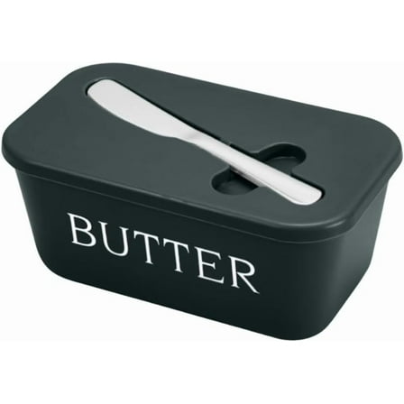 chaungfeng Plastic Butter Dish with Lid, Home Decor, Large Butter Dish for Countertop, Butter Keeper Container with Knife and Sealing Good, Kitchen Gift (6.6"3.8"x2.9")