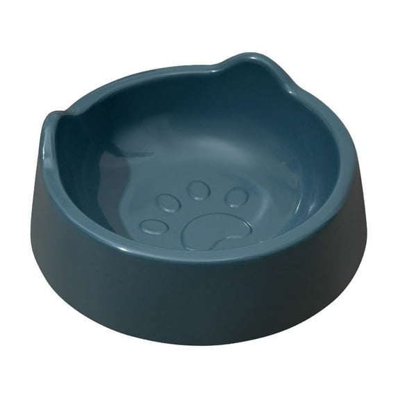 chaungfeng Plastic Cat Bowls with Paw Pattern, Dog Food Dish for Large Dogs, Water Bowl for Cats to Protects the Neck, for Small Dog, Fat Faced Cat, Kitten (Blue, 1 Pack)