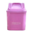 thumbnail image 1 of chaungfeng Plastic Mini Wastebasket Trash Can with Swing Lid, Tiny Desktop Waste Garbage Bin for Office, Kitchen, Vanity Tabletop, Bedroom, Bathroom(Purple), 1 of 6