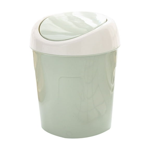 chaungfeng Plastic Mini Wastebasket Trash Can, Tiny Desktop Waste Garbage Bin with Swing Lid for Home, Office, Kitchen, Vanity Tabletop, Bedroom, Bathroom (4.13"x6.69")