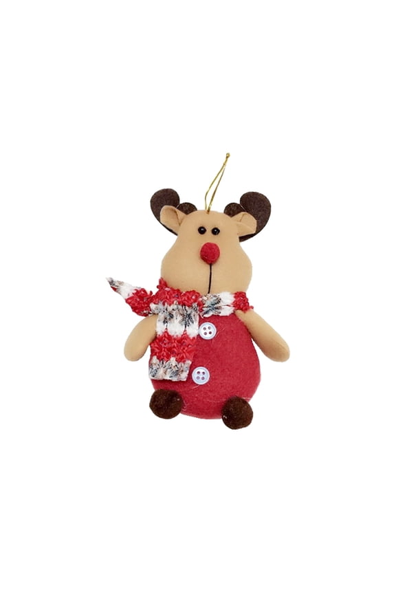 Plush Dolls Christmas Ornaments, 2.7x5.9 Inch Santa Claus Elk Deer Snowman Pendant, for Xmas Tree Holiday Party Decoration Backpack Keychain Christmas Gifts