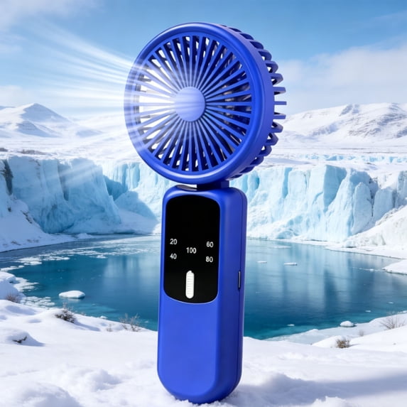 chaungfeng Portable Handheld Fan, Rechargeable Mini Fan with 3 Speeds Quiet USB Small Fan for Travel Office Home Outdoor - Blue