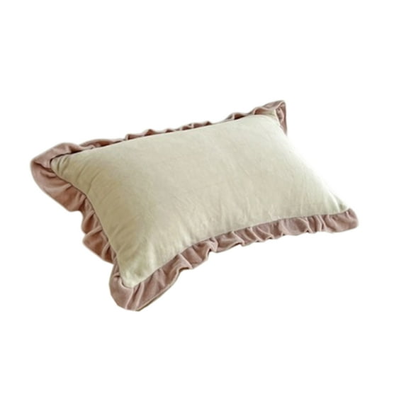 chaungfeng Rectangle Ruffle Pillow Shams, Long-Staple Egyptian Cotton Hotel Class Bedding, Decorative Pillow Cover, Soft & Cozy, for Couch Sofa Bed Living Room (29.1"x18.8")